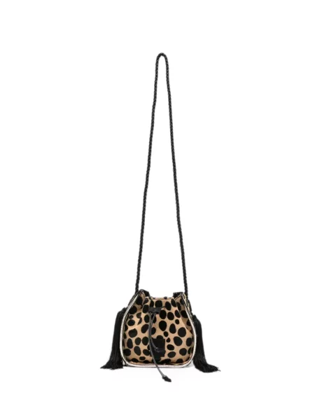 Geantă Forte_forte cu imagine cu model leopard maro