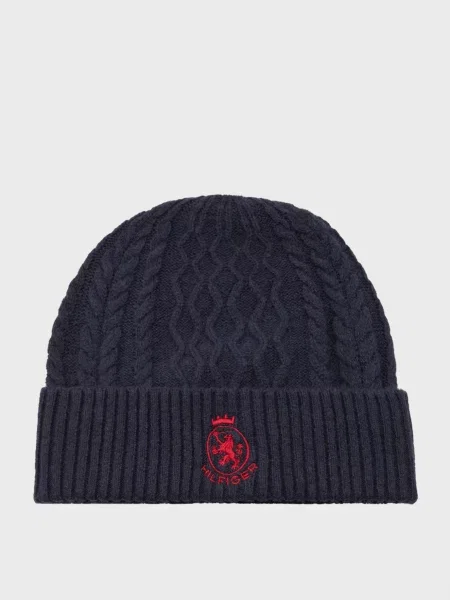 Вовняна шапка Tommy Hilfiger синя