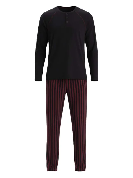 Dagi Pijama lungă roşu închis negru