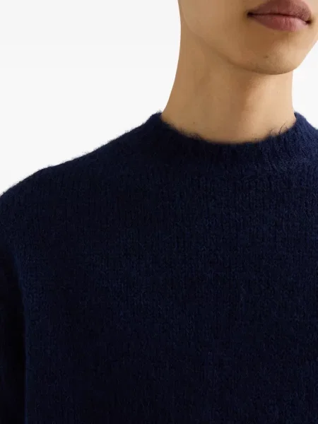 Pulover Jil Sander cu decolteu rotund albastru