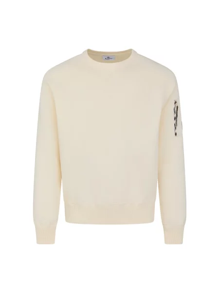 Sweter Aquascutum z okrągłym dekoltem beżowy