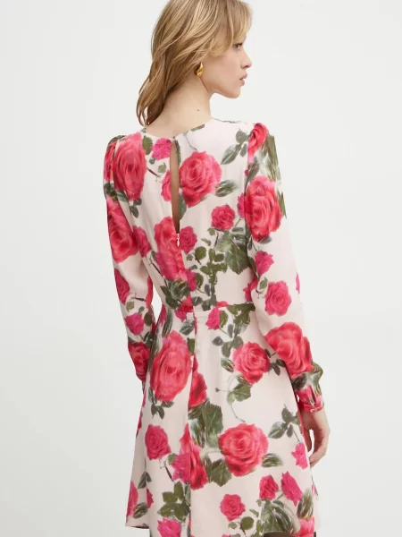 Платье мини Guess клеш розовое