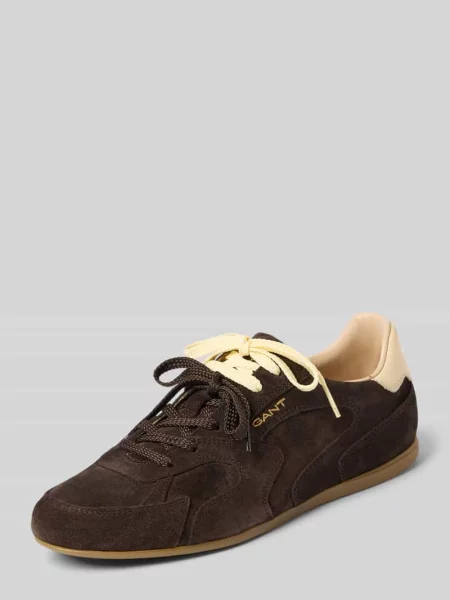 Sneakersy ze skóry z detalem z logo Model Sperly' Gant brązowe