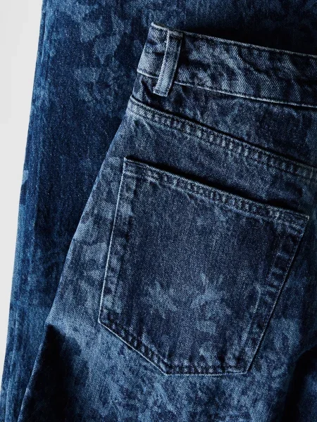 Reserved Джинси wide leg з квітами темно-синій сині