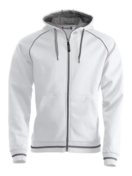 Clique Gerry bluza z kapturem unisex struktura szczotkowana – white biała