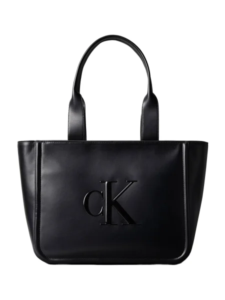 Calvin Klein Geantă Bold Ck Medium Tote negru