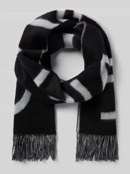 Szalik Calvin Klein Bold Logo Brushed Scarf Black Universal czarna
