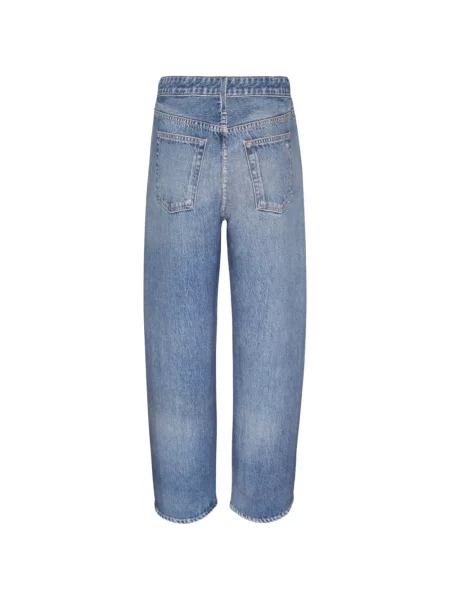 Blugi Rag & Bone cu talie înaltă albastru