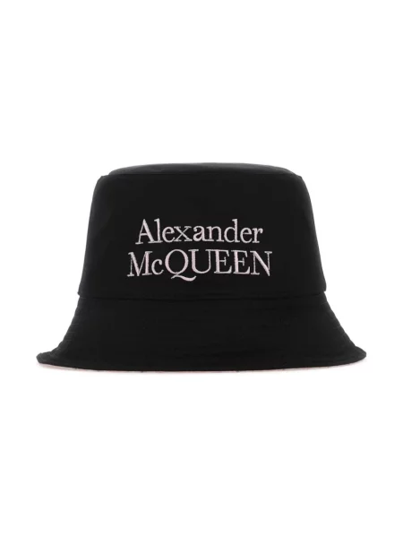 Haftowany kapelusz Alexander Mcqueen dwustronny czarny