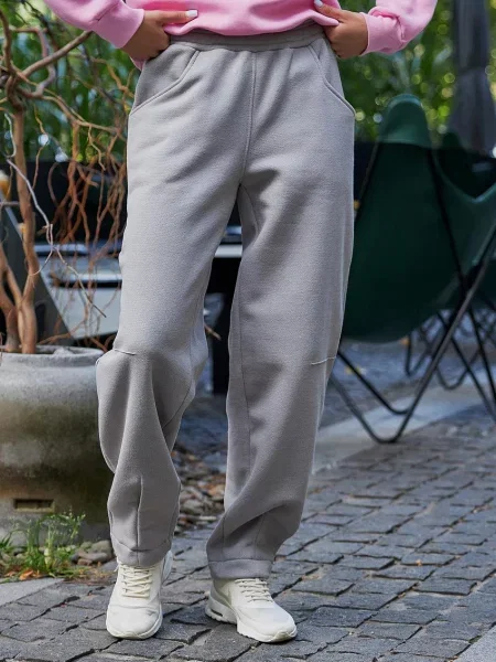 Штани повсякденні Umon світло-сірий бавовна/еластан сірі