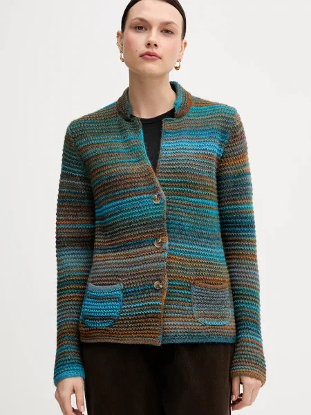 United Colors of Benetton kardigan wełniany zielony