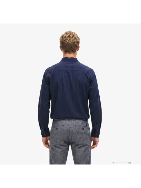 Lacoste Koszula Button-Down W Paski Regular Fit granatowa