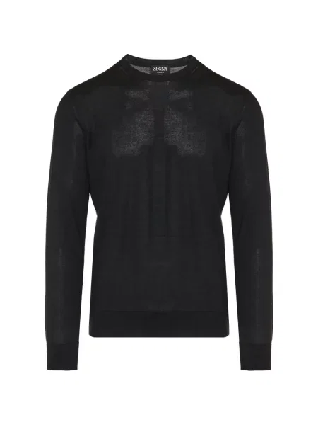 Pulover Zegna cu decolteu rotund negru