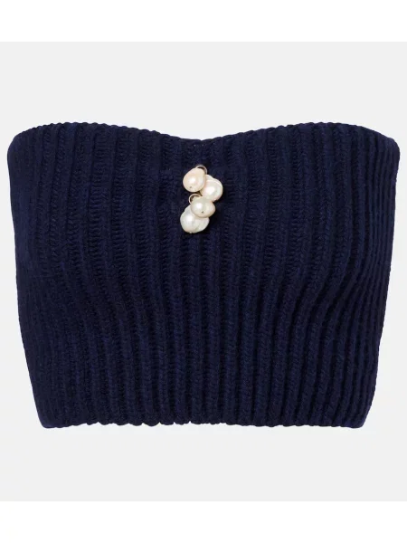 Cropp top Prada de lână albastru