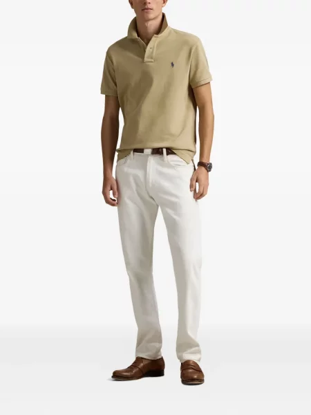 Kožené tričko Polo Ralph Lauren bez podpatku zelené