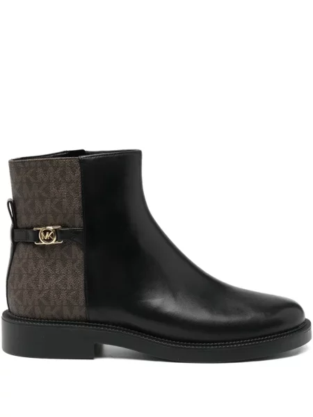 Cizme scurte Michael Kors cu cataramă cu autograf negru