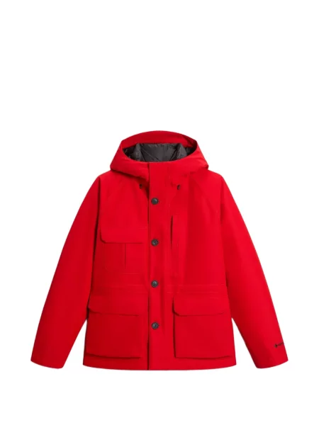 Geacă parka Woolrich cu glugă roșu