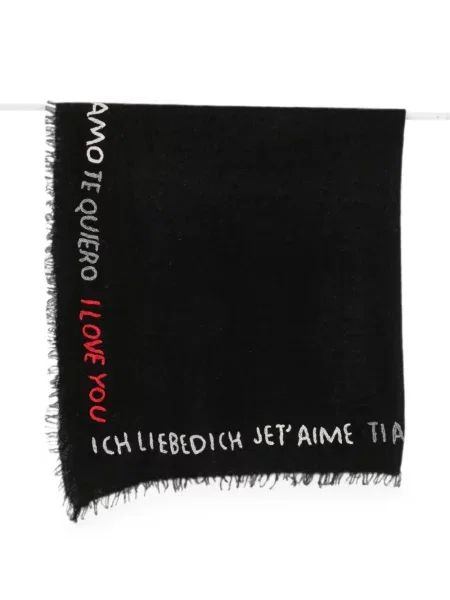 Fular Faliero Sarti cu broderie negru
