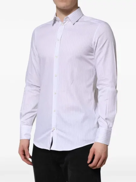 Cămașă Dolce & Gabbana cu dungi din poplin alb