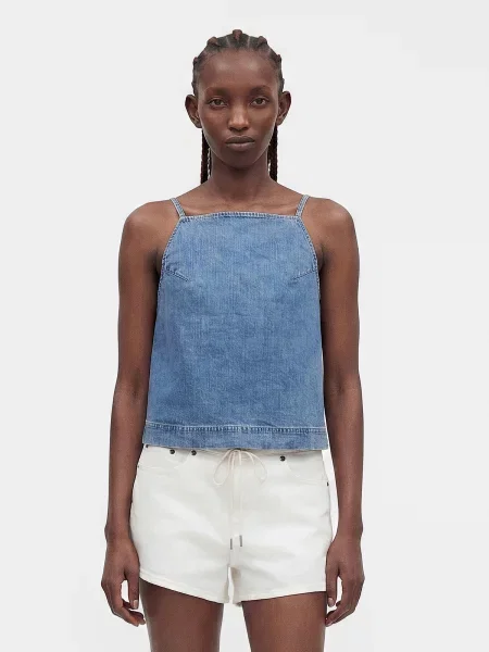 Abercrombie & Fitch Top farmer kék