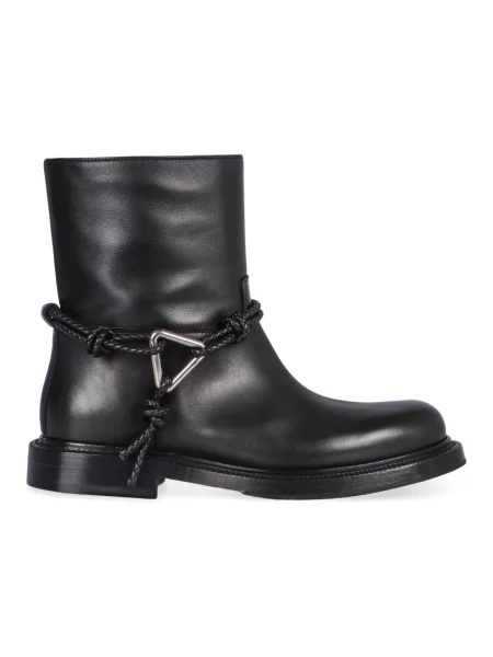 Buty do kostki Bottega Veneta skórzane czarne