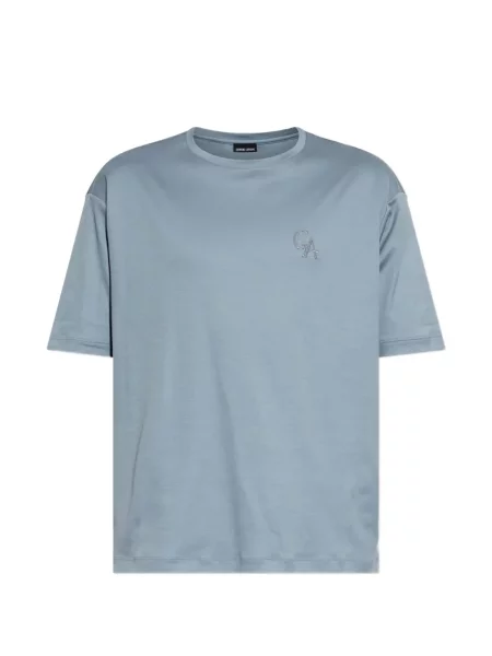Tricou Giorgio Armani cu broderie albastru