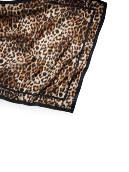 Fular Marc Jacobs de mătase cu model leopard maro