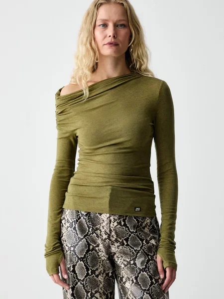 Tricou cu mânecă lungă Miss Sixty de lână verde