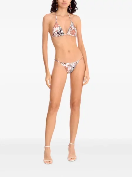 Bikini Amir Slama cu model floral cu imagine alb
