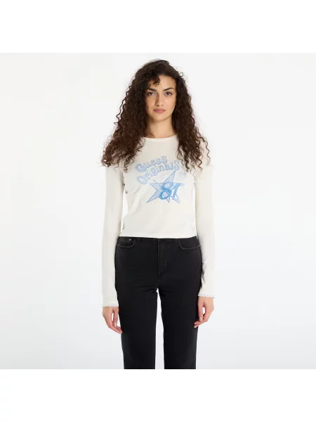 Koszulka Guess Originals Star 81 Printed cropped T-shirt Cream M