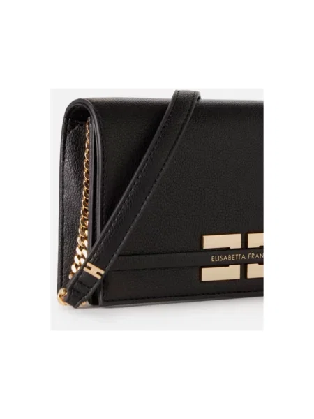 Torebka skórzana Elisabetta Franchi skórzana czarna