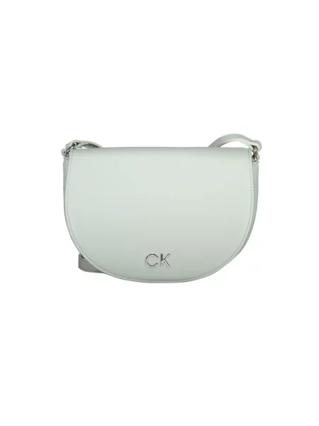 Lniana torebka Calvin Klein miętowa