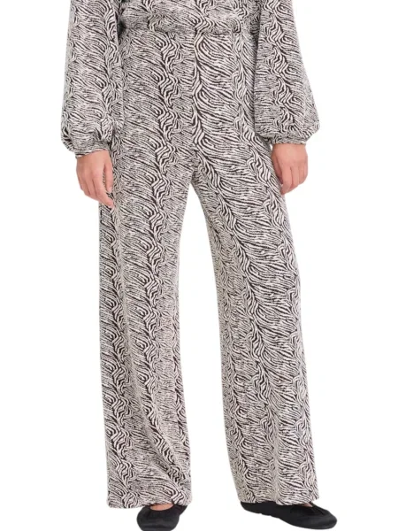 Spodnie Ichi z nadrukiem czarne