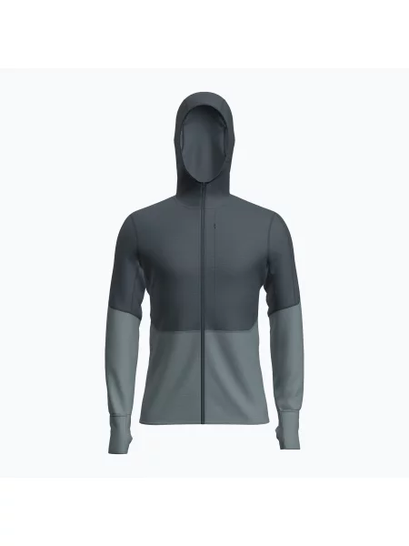 Bluza trekkingowa icebreaker Merino RealFleece Descender Zip Hoodie abyss/blue ash/black czarna