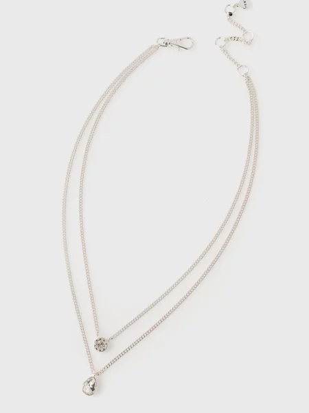DKNY Retiazka strieborná / priehľadná