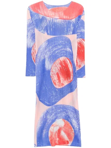 Rochie midi Pleats Please Issey Miyake plisată până la genunchi de costum albastru