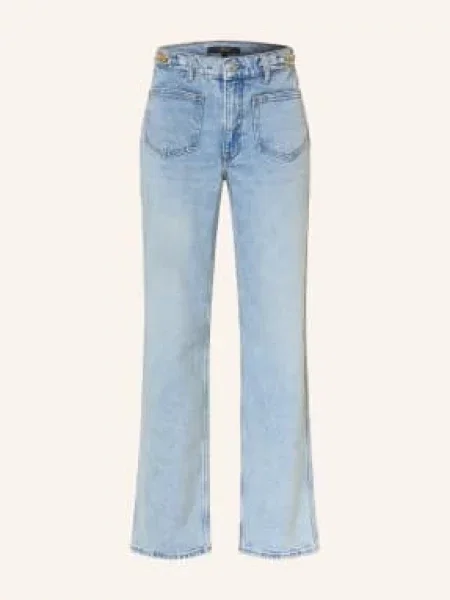 Maje Dżinsy Z Szerokimi Nogawkami blau niebieskie