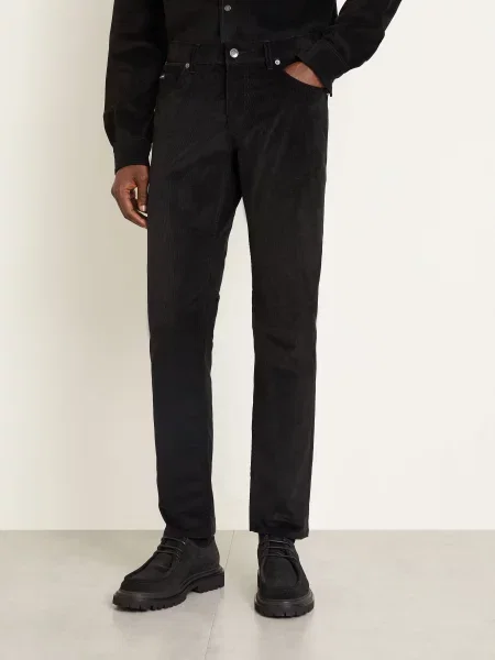 Dolce & Gabbana Manšestrové Kalhoty Slim Fit černá