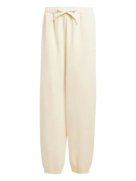 Spodnie Adidas z nadrukiem z dżerseju teddy białe