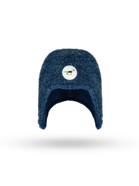 Czapka jeździecka ze wełny merynosa GALOP WEAR Merino Rider niebieska