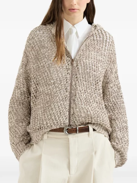 Cardigan Brunello Cucinelli de in cu glugă