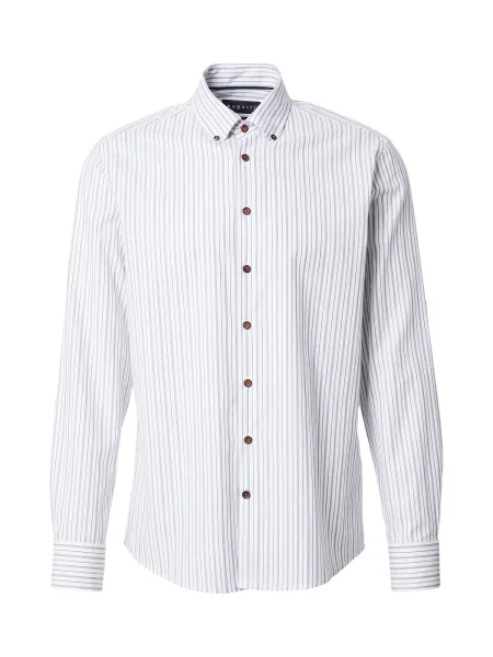 Bugatti Cămașă albastru închis / maro deschis alb