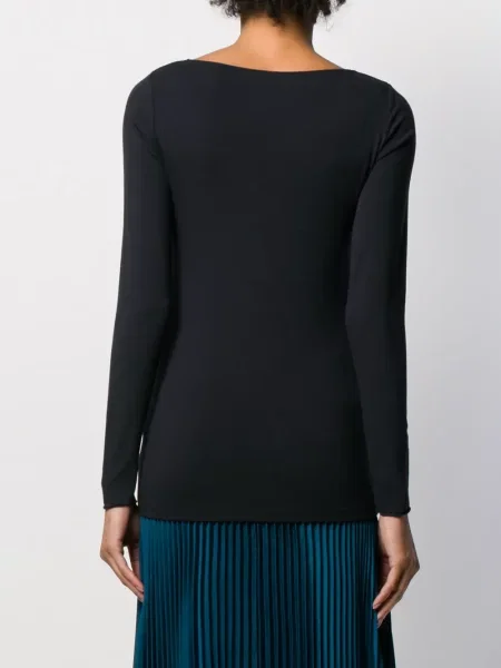 Top Majestic Filatures cu decolteu barcă stretch negru