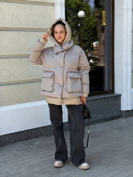 Пуховик Milanova бежевый