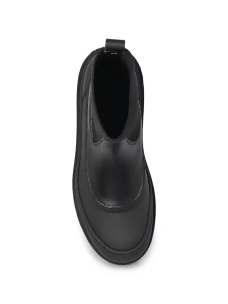 Cizme scurte Moncler din piele negru