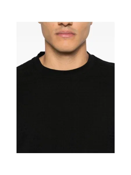 Koszulka Emporio Armani żakardowa z logo czarna