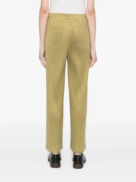 Pantaloni Pleats Please Issey Miyake plisate verde