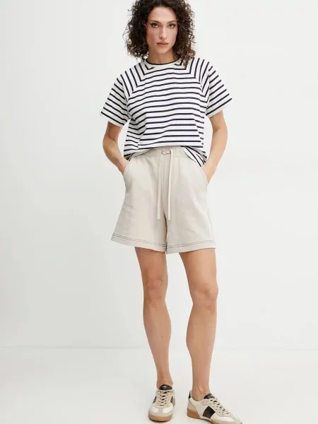 MAX&Co. t-shirt z domieszką lnu biały