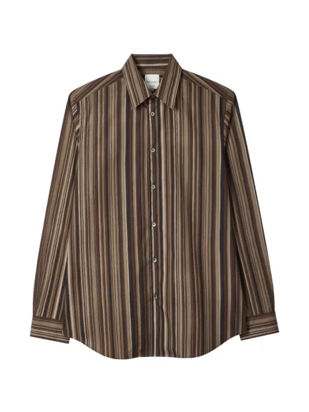 Pruhovaná košile Paul Smith hnědá