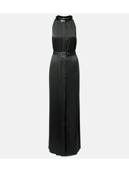 Rochie Tom Ford din satin cu gât halter verde